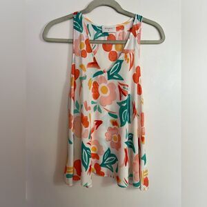 Everly Women's Bohemian Feminine Floral lightweight Tank Top in Medium